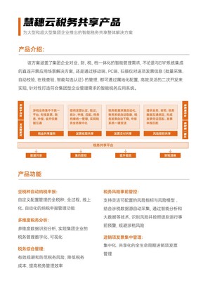 慧穗云税务共享产品:(smarttax pro)